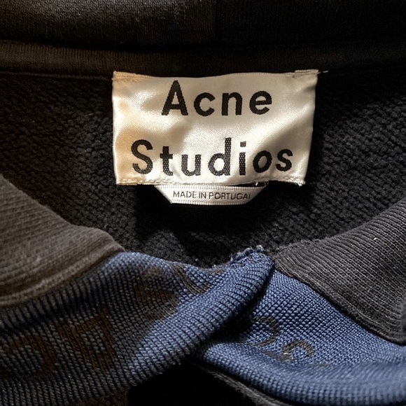 Acne studios yala black cotton fleece hoodie size M - Picture 3 of 15